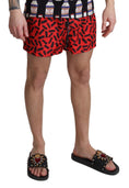 Load image into Gallery viewer, Dolce & Gabbana Bright red swim trunks with drawstring
