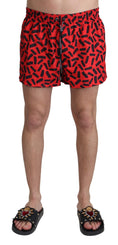 Load image into Gallery viewer, Dolce & Gabbana Bright red swim trunks with drawstring
