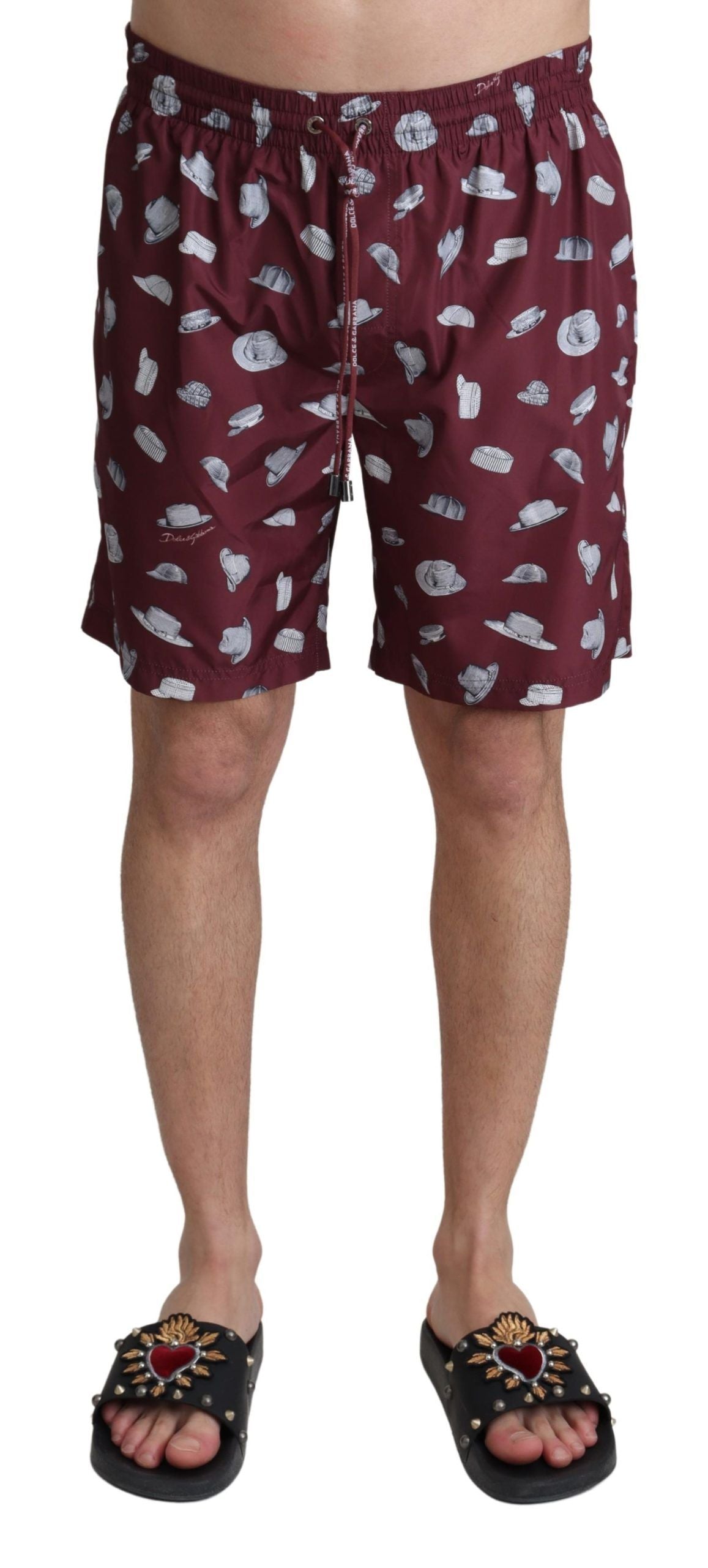 Dolce &amp; Gabbana Elegant maroon swimming trunks