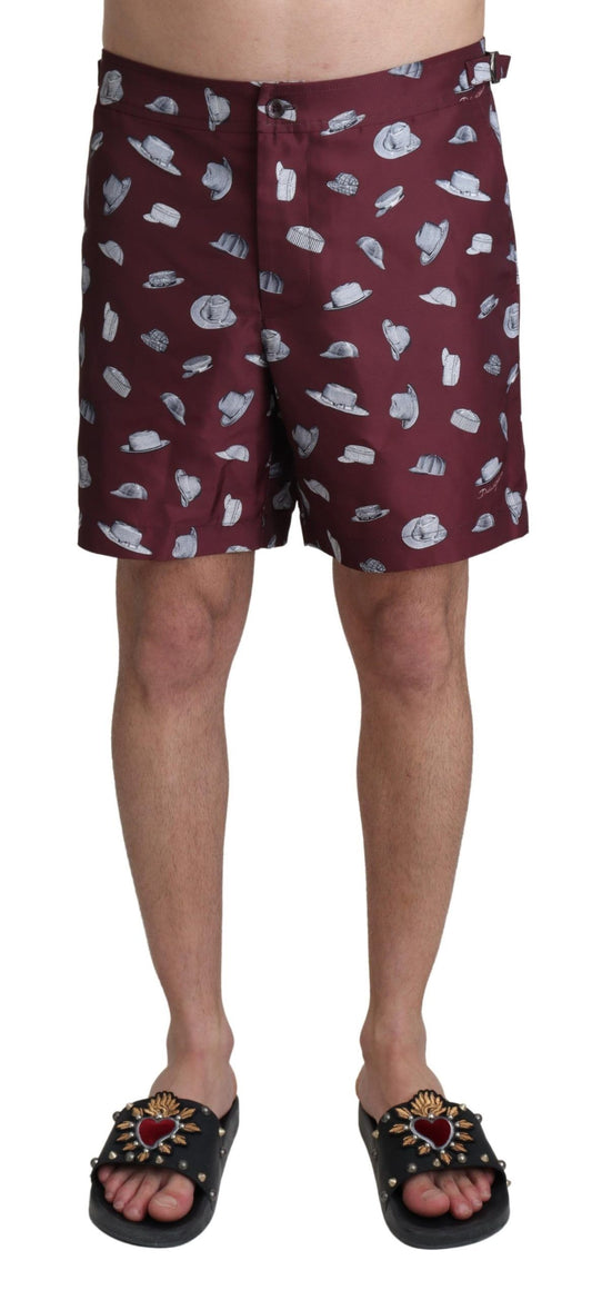 Dolce &amp; Gabbana Elegant maroon swimming trunks