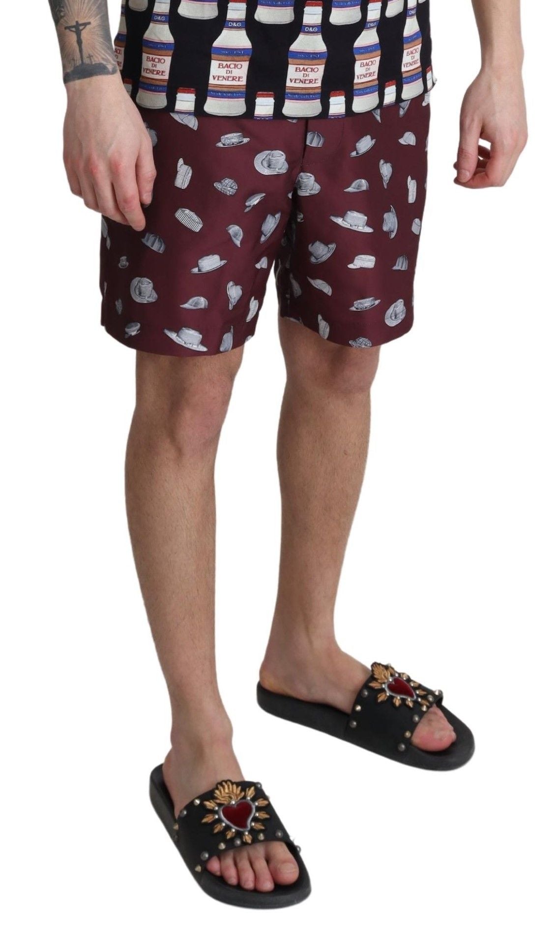 Dolce &amp; Gabbana Elegant maroon swimming trunks