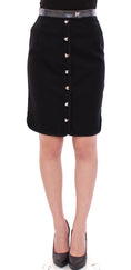 Load image into Gallery viewer, Corrado De Biase Elegant black skirt made from a wool and cotton blend
