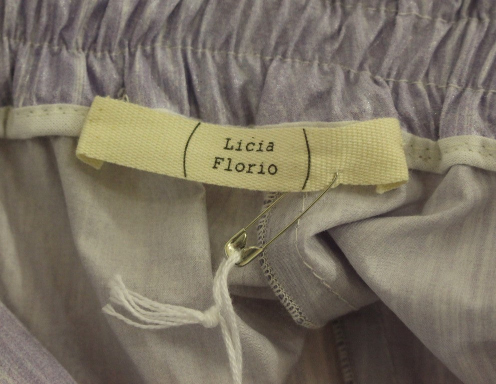 Licia Florio Elegant purple viscose shorts - side zip