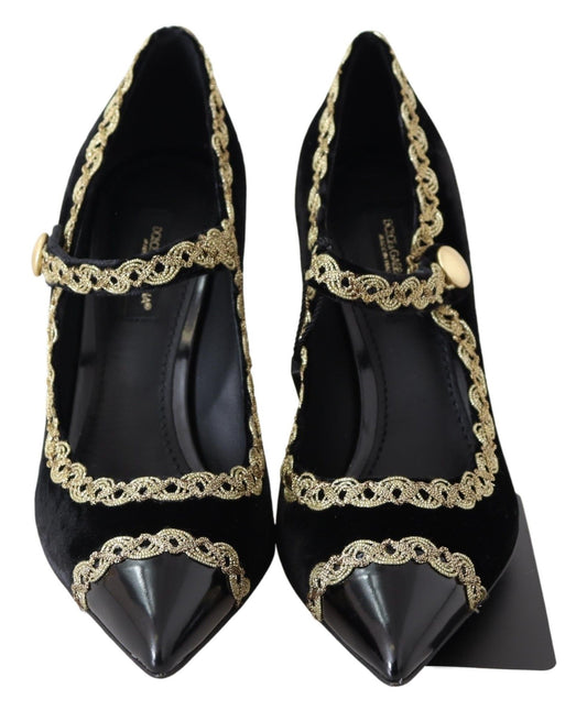 Dolce & Gabbana Elegante Pumps aus besticktem Samtlack