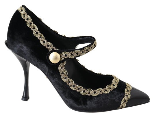 Dolce & Gabbana Elegante Pumps aus besticktem Samtlack