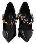 Load image into Gallery viewer, Dolce & Gabbana Elegant Black Leather Crystal Pumps
