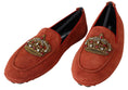 Load image into Gallery viewer, Dolce & Gabbana Opulent orange leather loafers with gold embroidery
