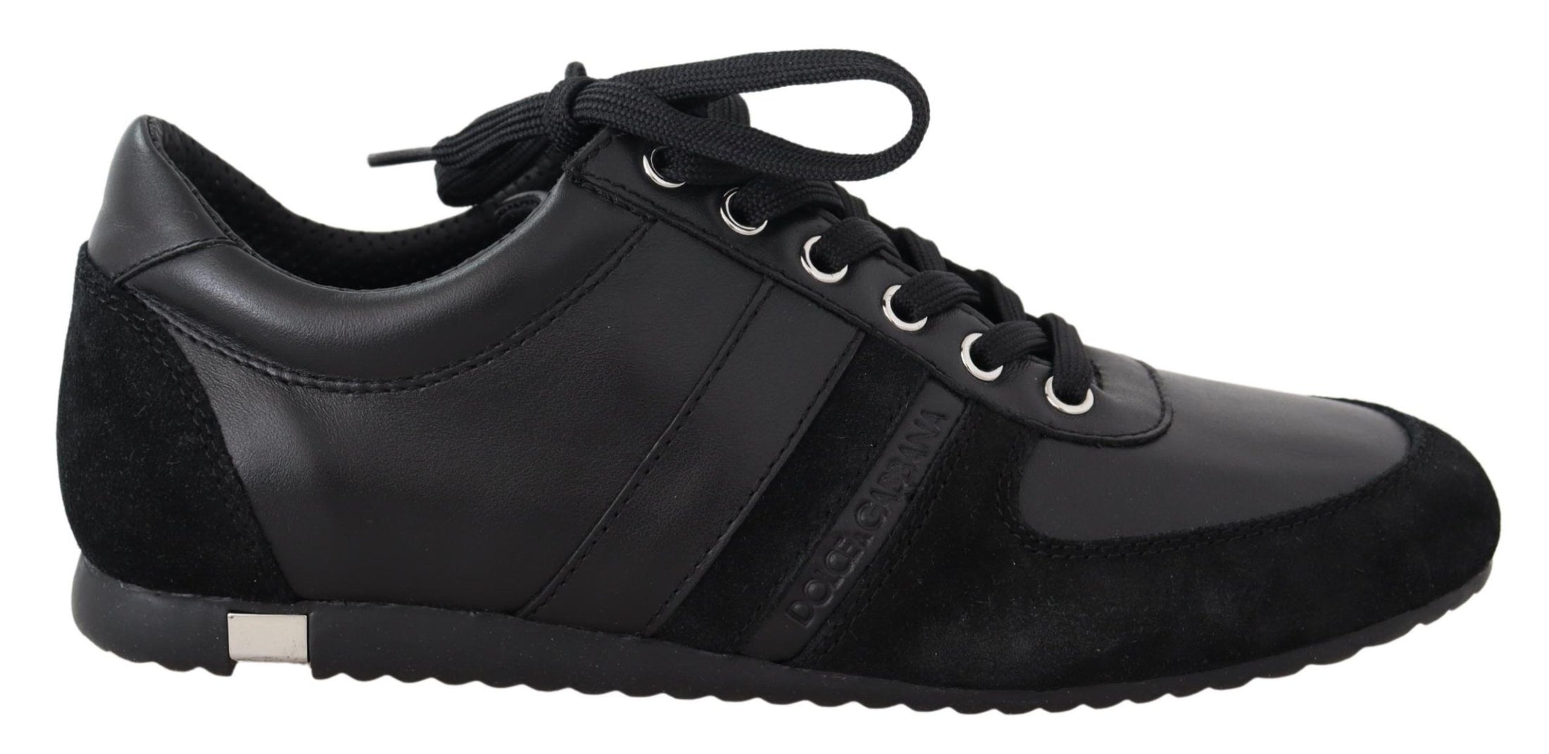 Dolce &amp; Gabbana Elegant black leather sports shoes