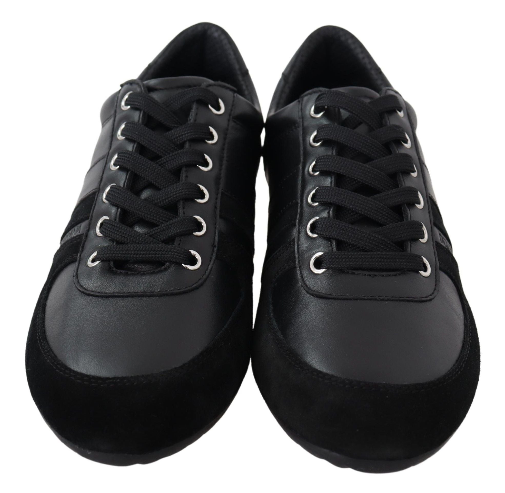 Dolce &amp; Gabbana Elegant black leather sports shoes