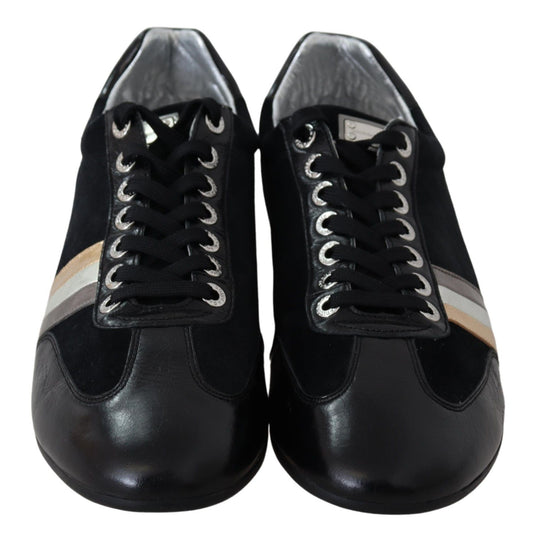 Dolce &amp; Gabbana Elegant black leather sports shoes