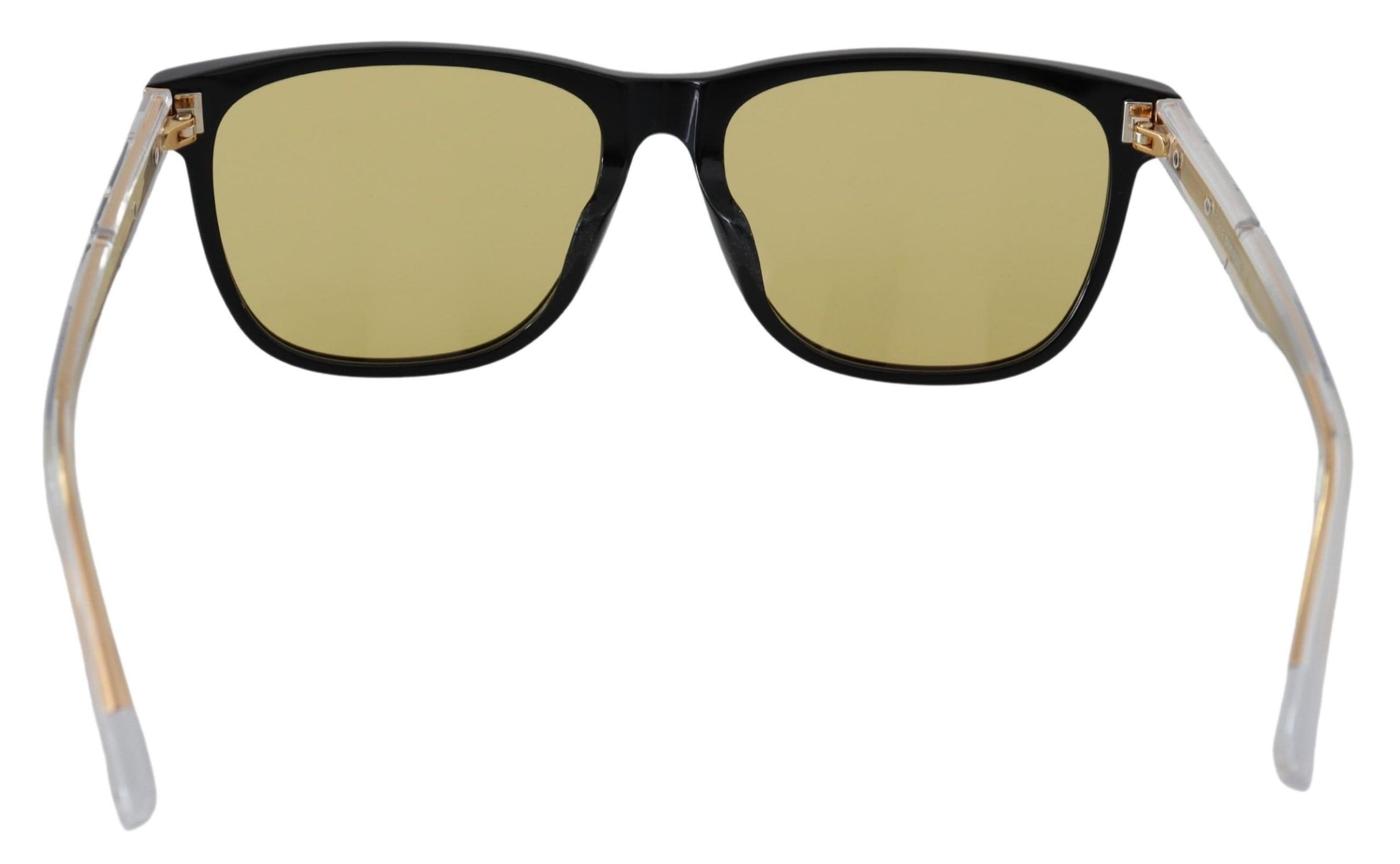 Diesel Schicke schwarze Acetat-Sonnenbrille mit gelben Gläsern