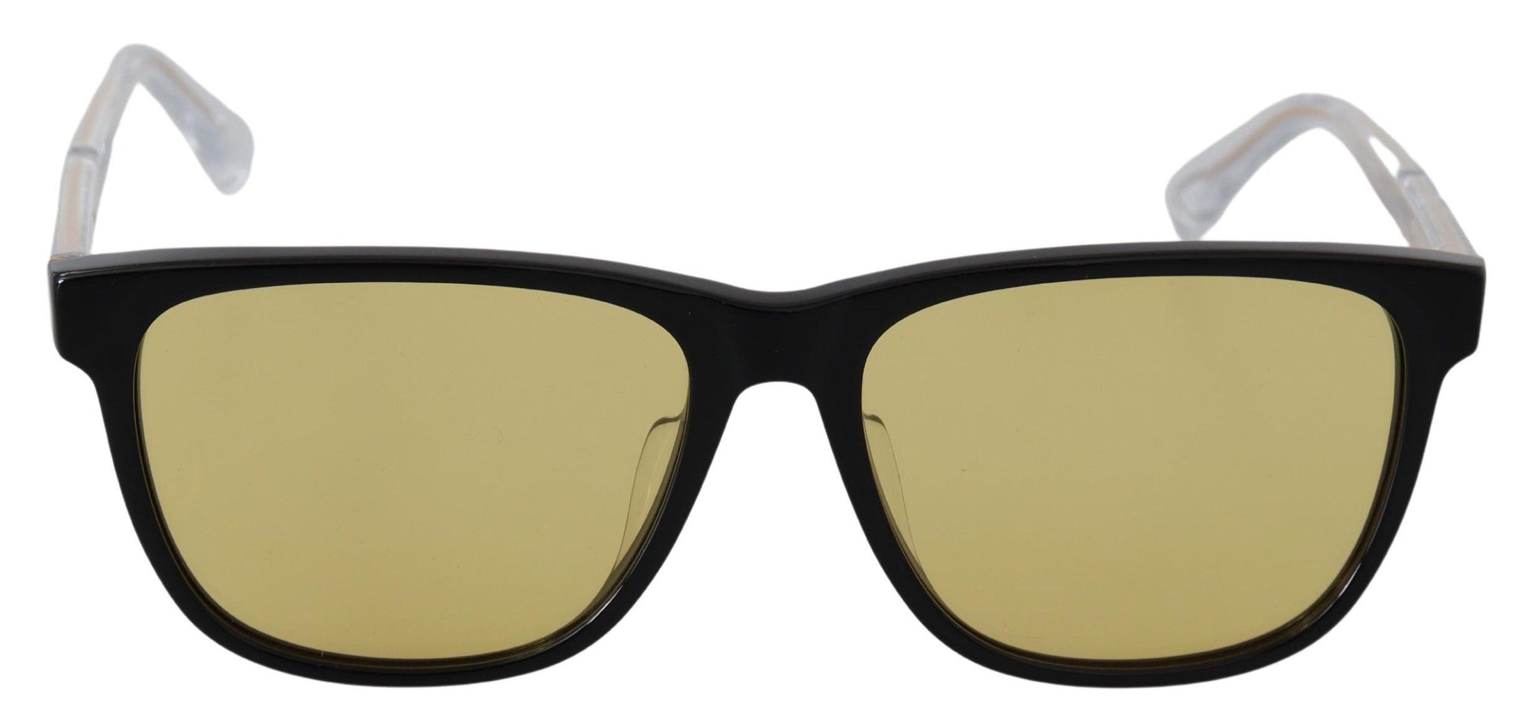 Diesel Schicke schwarze Acetat-Sonnenbrille mit gelben Gläsern