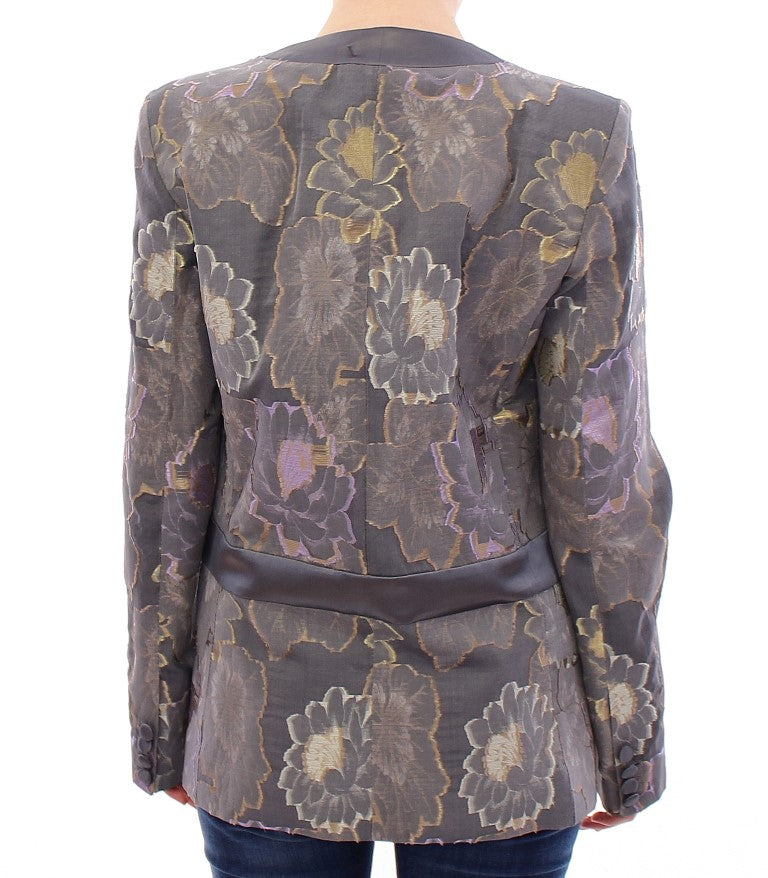 Roberto Fragata Chic floral silk one-button blazer