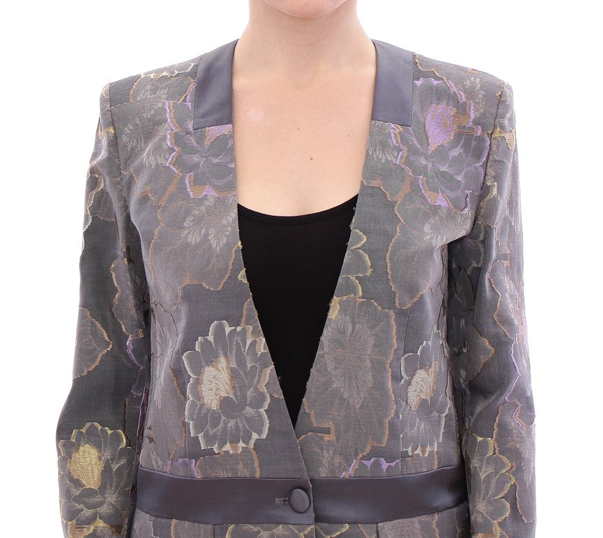 Roberto Fragata Chic floral silk one-button blazer