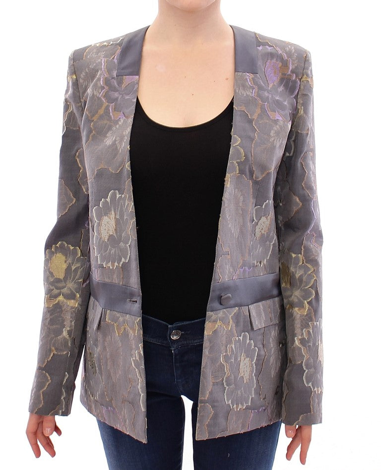 Roberto Fragata Chic floral silk one-button blazer