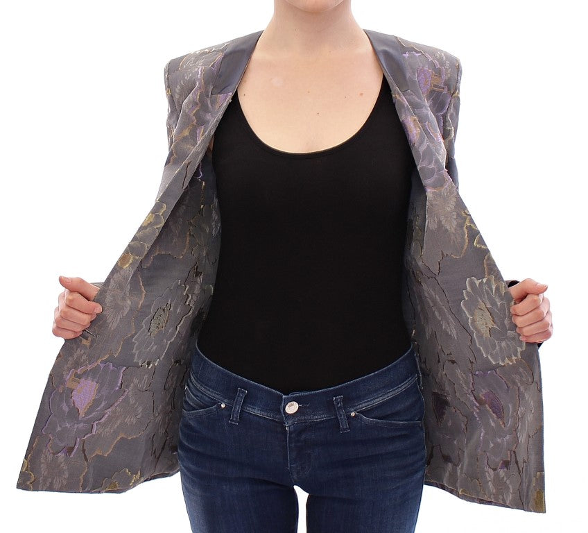 Roberto Fragata Chic floral silk one-button blazer