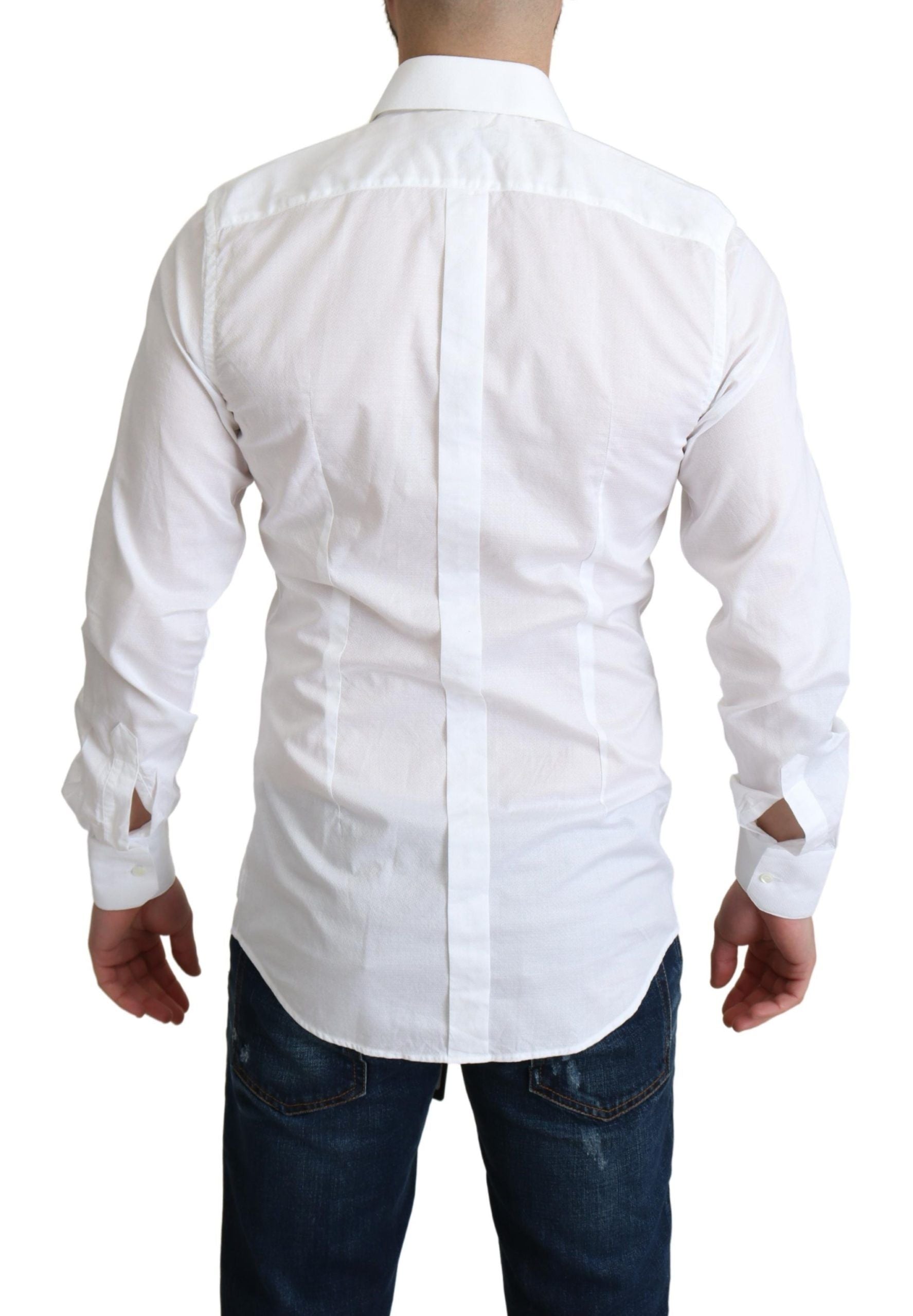 Dolce &amp; Gabbana Elegant white cotton shirt slim fit