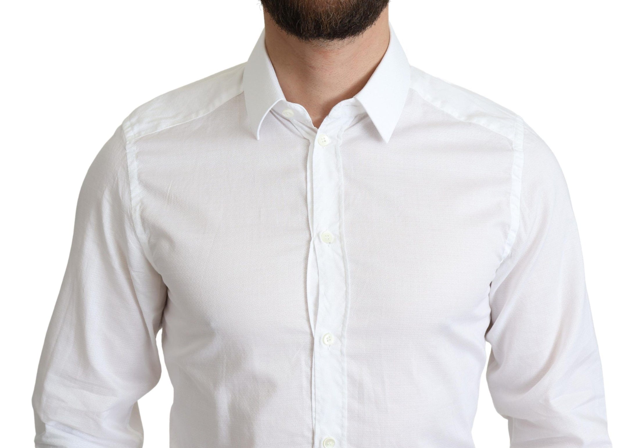 Dolce &amp; Gabbana Elegant white cotton shirt slim fit