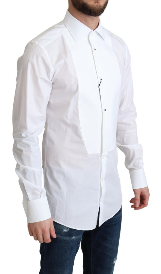 Dolce &amp; Gabbana Elegant white cotton dungaree shirt