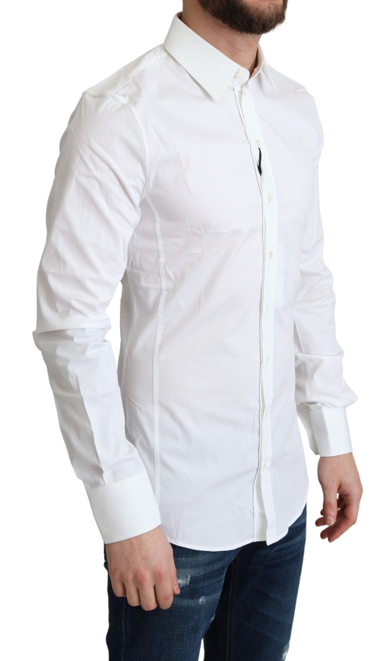 Dolce &amp; Gabbana Elegant white cotton stretch shirt