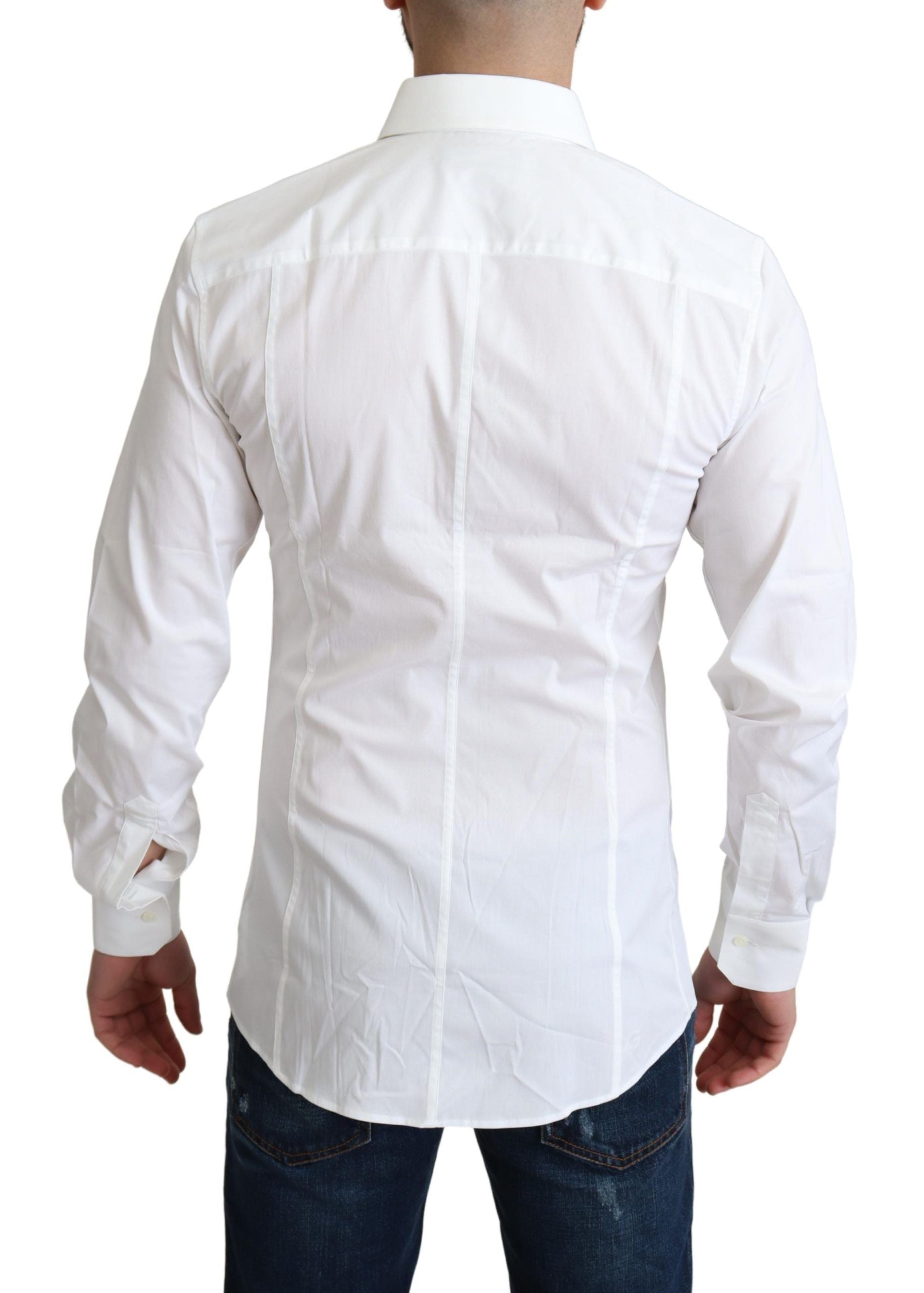 Dolce &amp; Gabbana Elegant white cotton stretch shirt