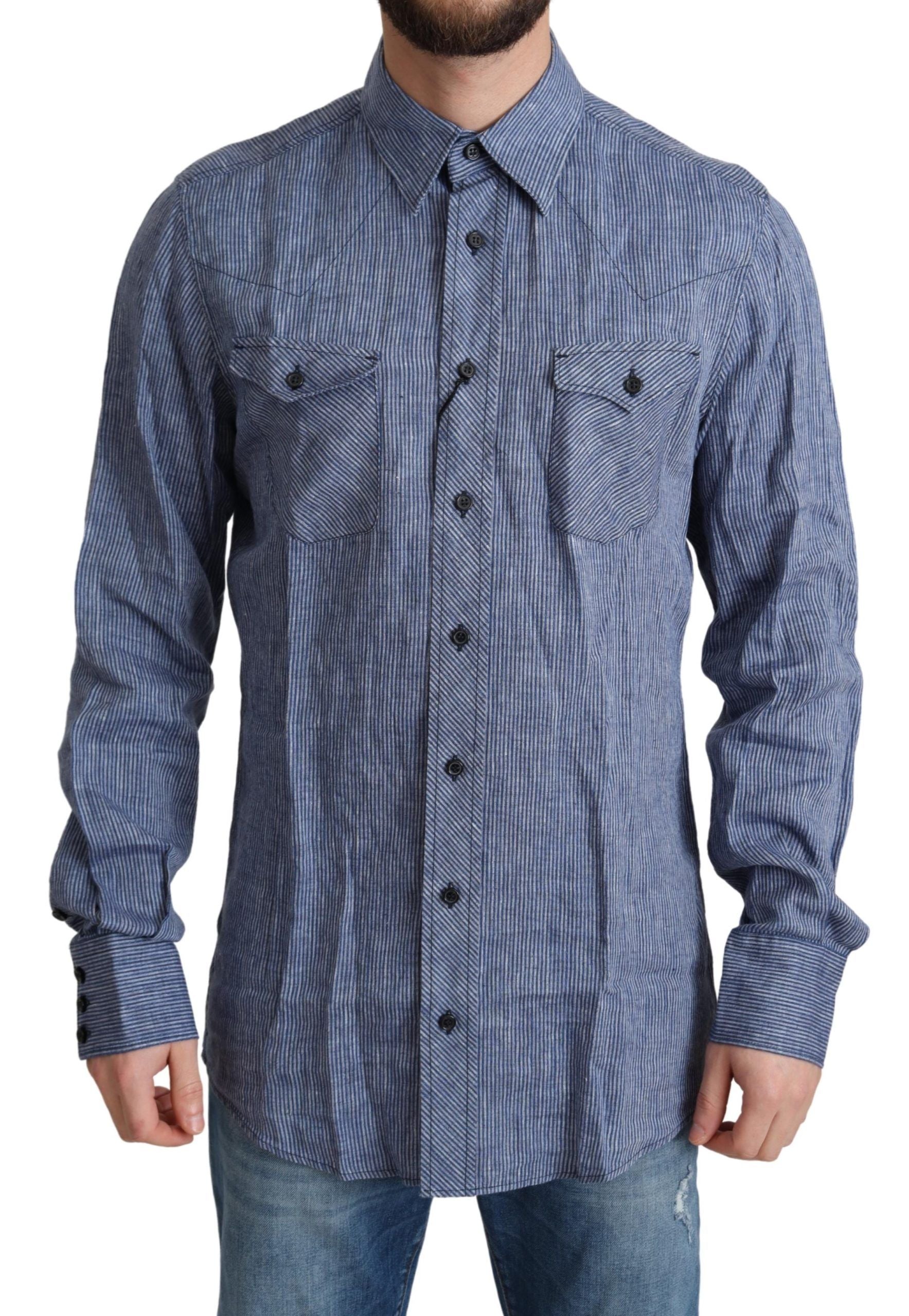 Dolce &amp; Gabbana Elegant striped linen button-down shirt