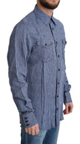 Load image into Gallery viewer, Dolce & Gabbana Elegant striped linen button-down shirt
