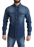 Load image into Gallery viewer, Dolce & Gabbana Elegant Denim Long Sleeve Casual Shirt
