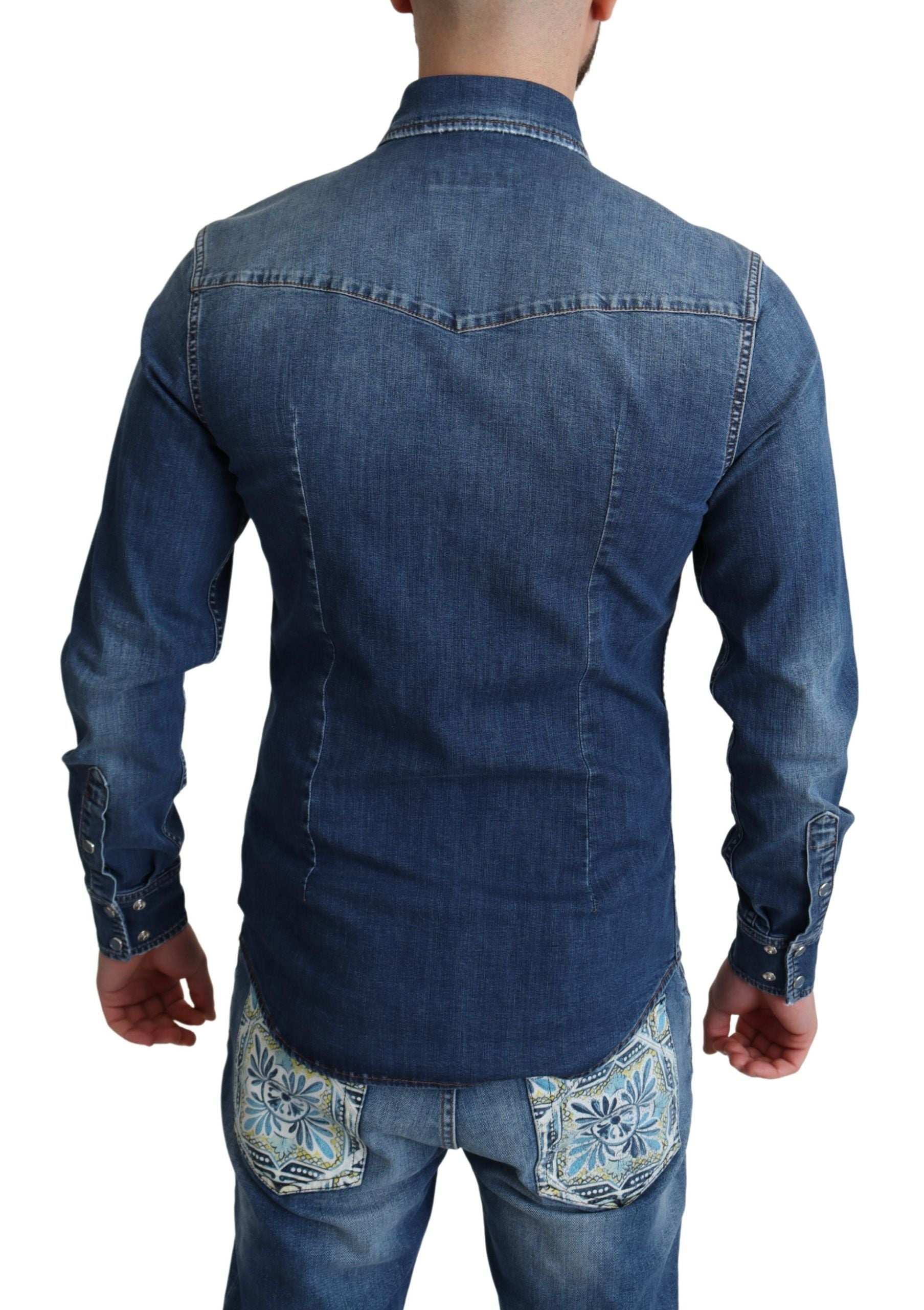 Dolce &amp; Gabbana Elegant Denim Long Sleeve Casual Shirt