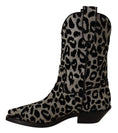 Load image into Gallery viewer, Dolce & Gabbana Elegante Stiefel mit Leopardenmuster und mittlerer Wade
