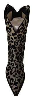 Load image into Gallery viewer, Dolce & Gabbana Elegante Stiefel mit Leopardenmuster und mittlerer Wade
