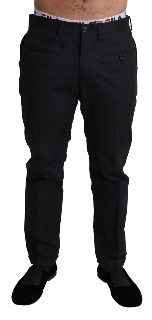 Dolce &amp; Gabbana Elegant black trousers made of stretch cotton