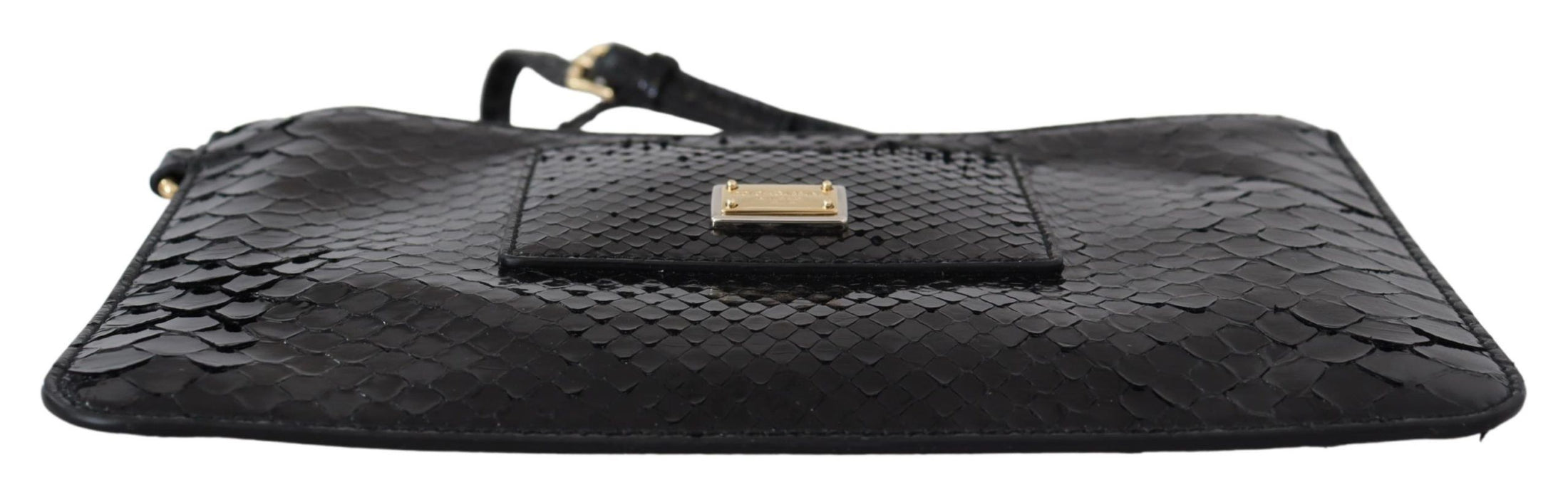 Dolce &amp; Gabbana Exotic Leather Black Wrist Wallet