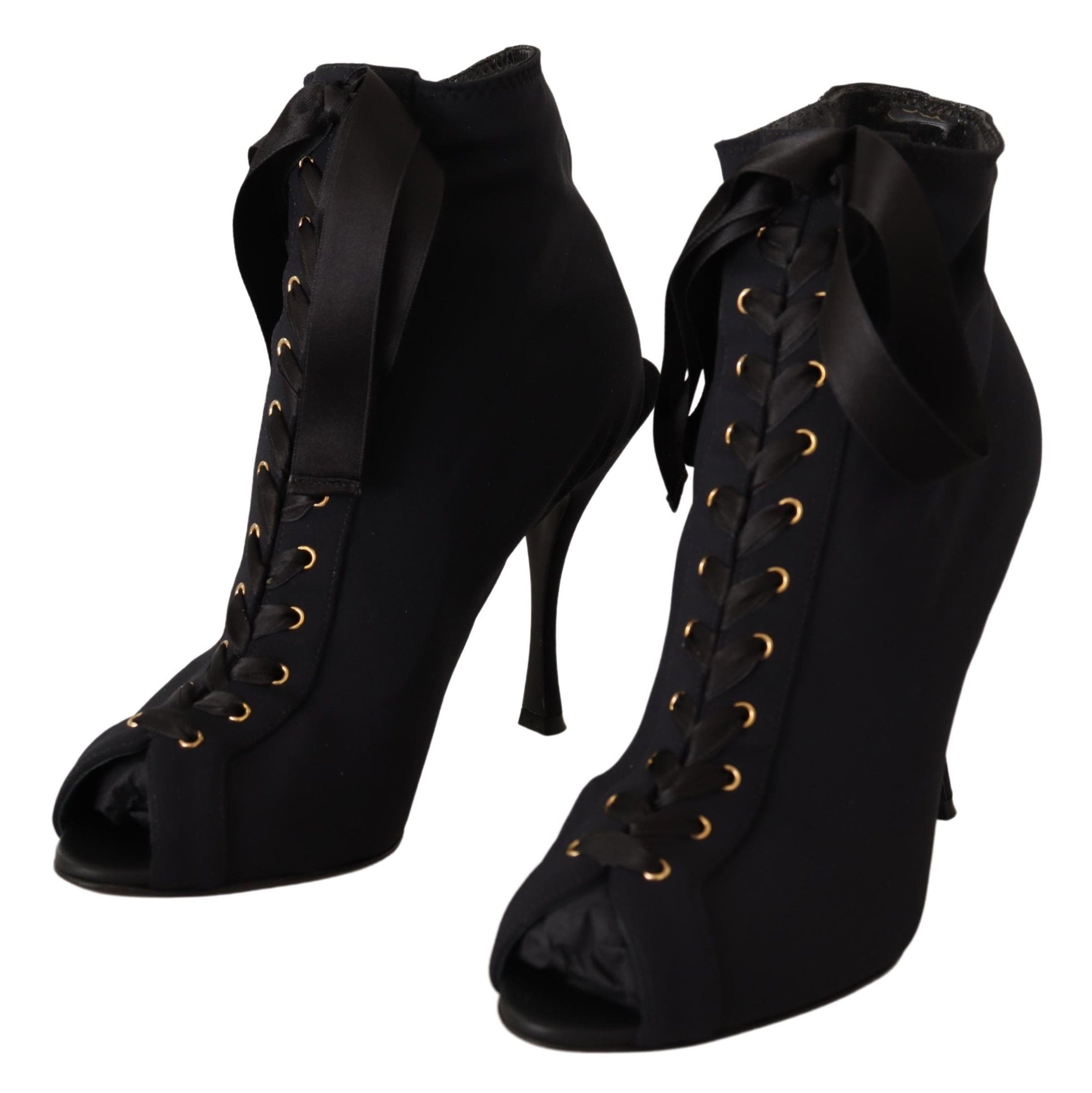 Dolce & Gabbana Elegante Stiefel mit offener Spitze und Absatz