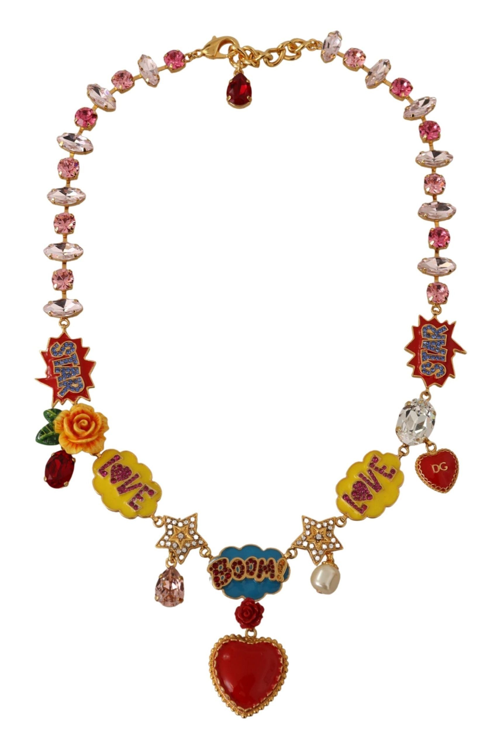 Dolce &amp; Gabbana Chic Fumetti Cartoons Statement Necklace