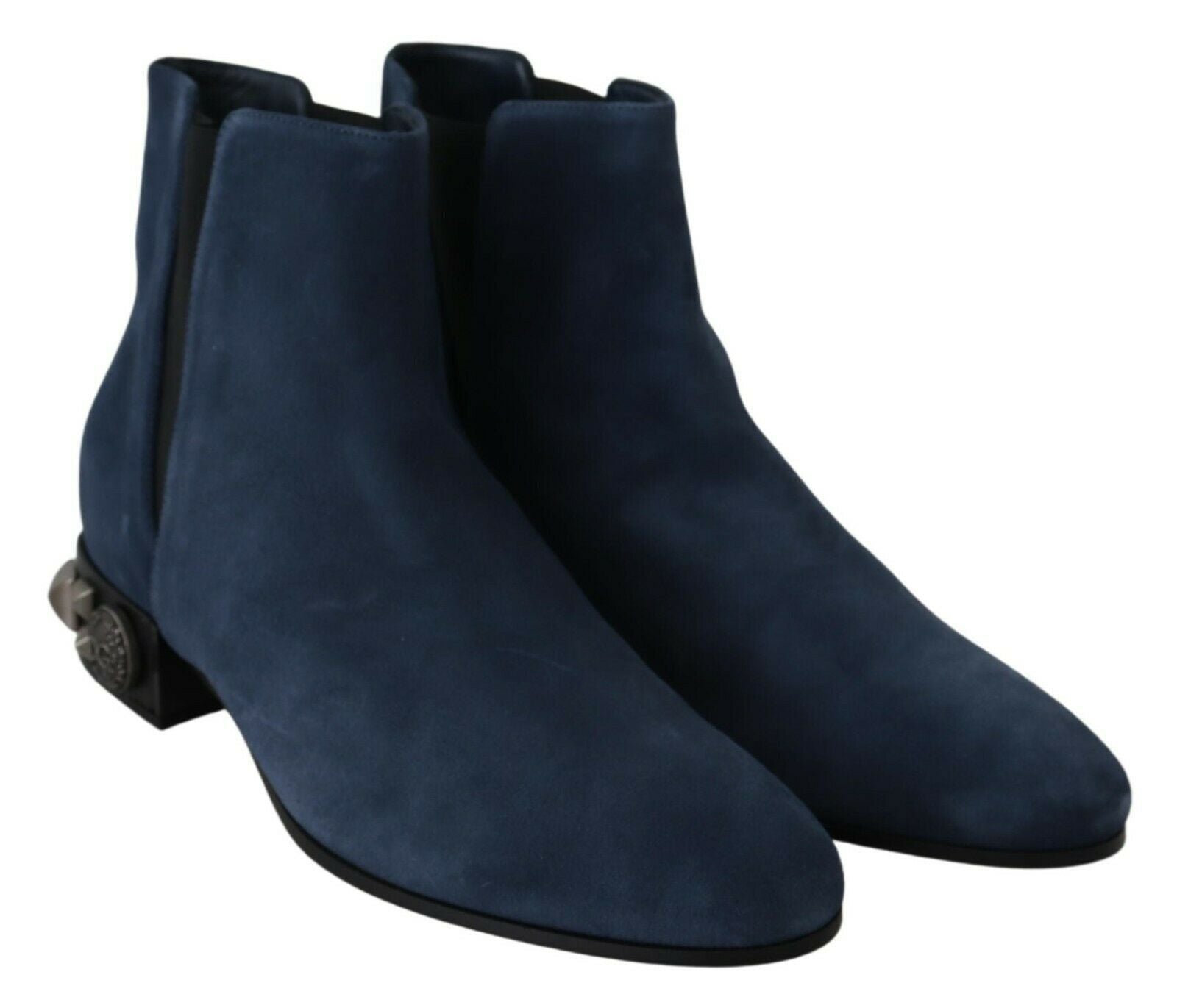 Dolce & Gabbana Schicke blaue mittellange Stiefel aus Wildleder mit Nieten-Details