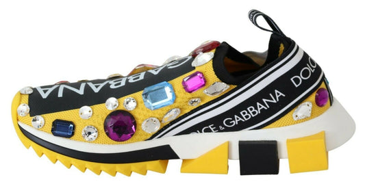 Dolce & Gabbana Verzierte gelbe Sorrento Sneakers