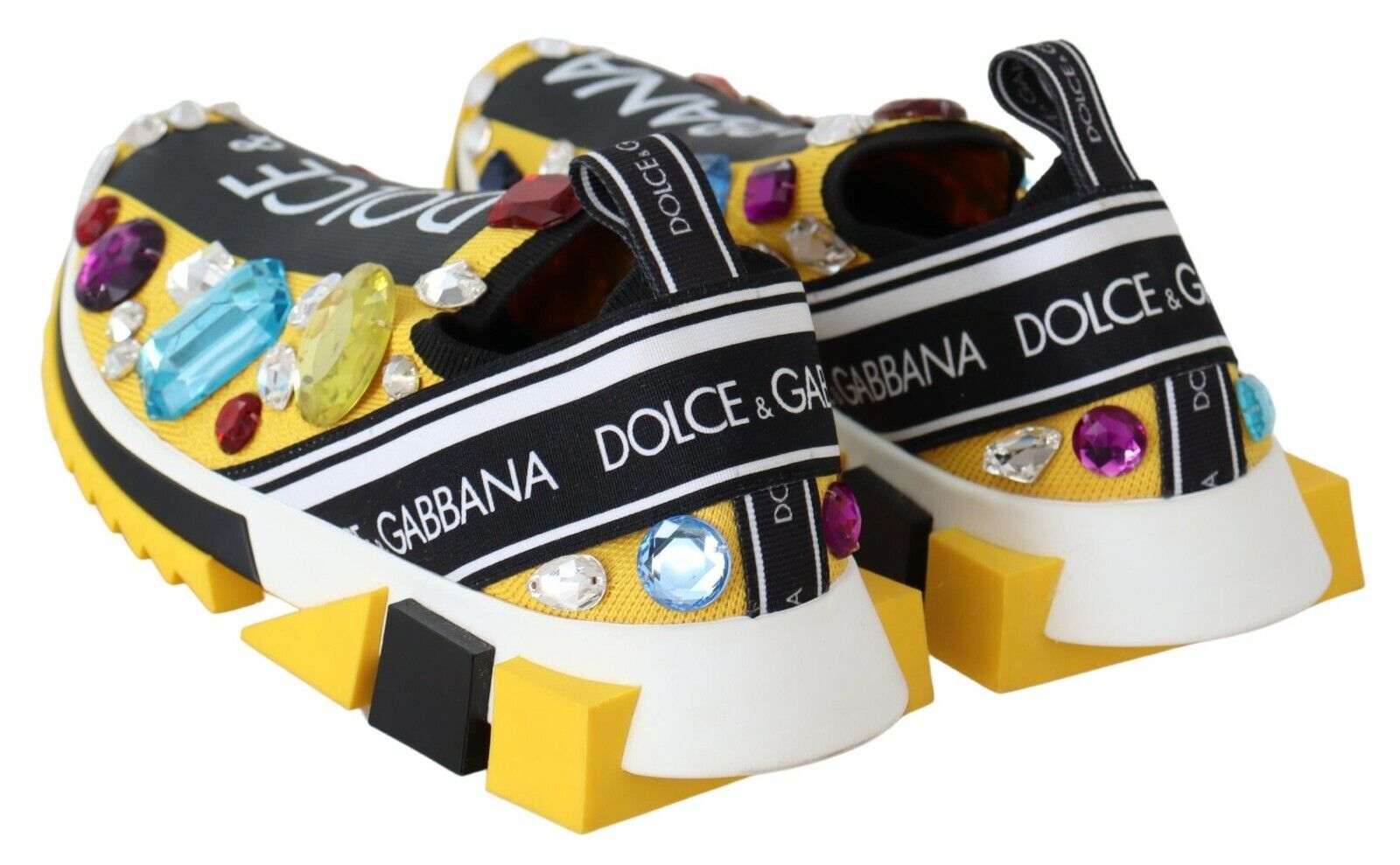 Dolce & Gabbana Verzierte gelbe Sorrento Sneakers