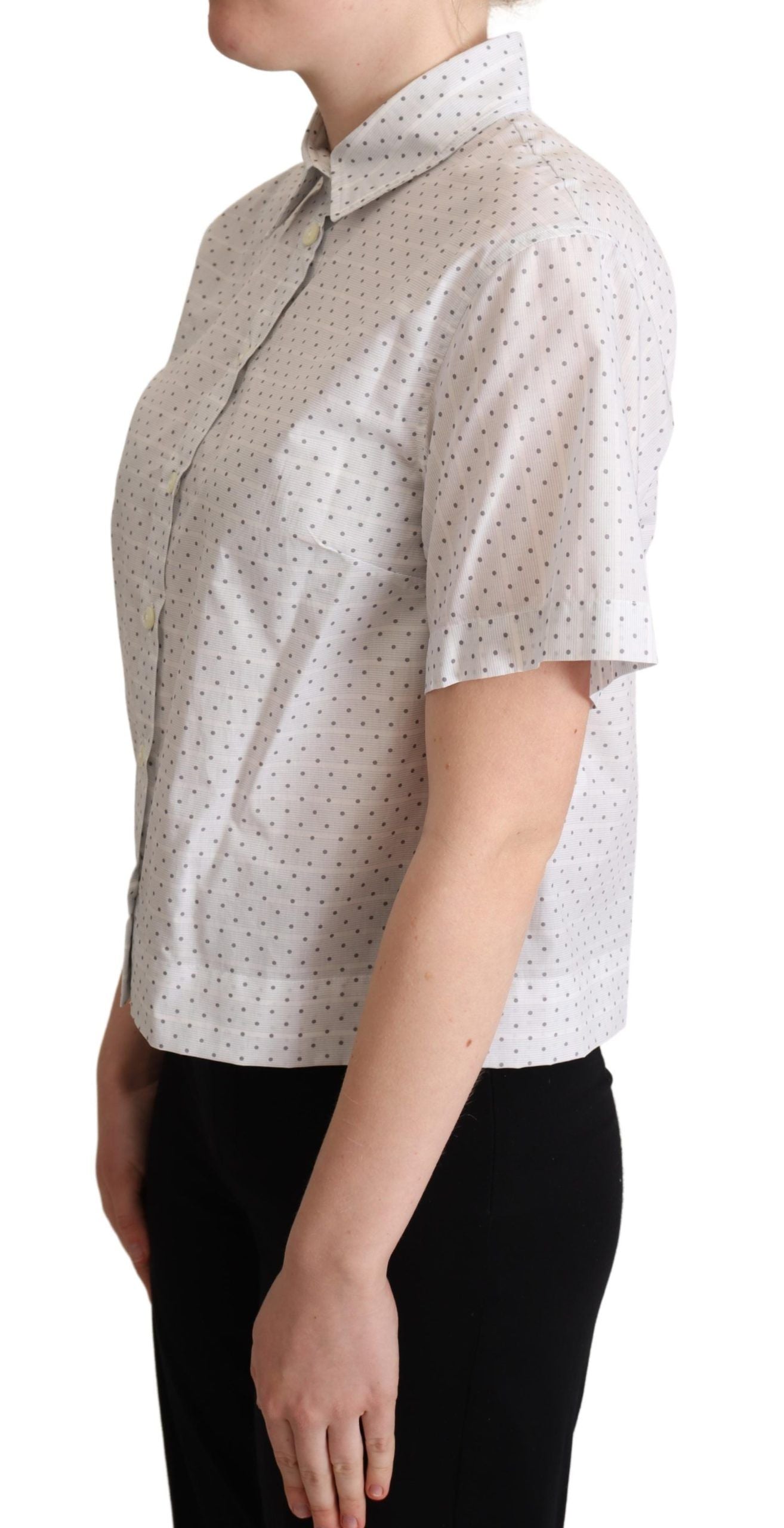 Dolce & Gabbana Elegantes Polka Dot Baumwoll-Poloshirt