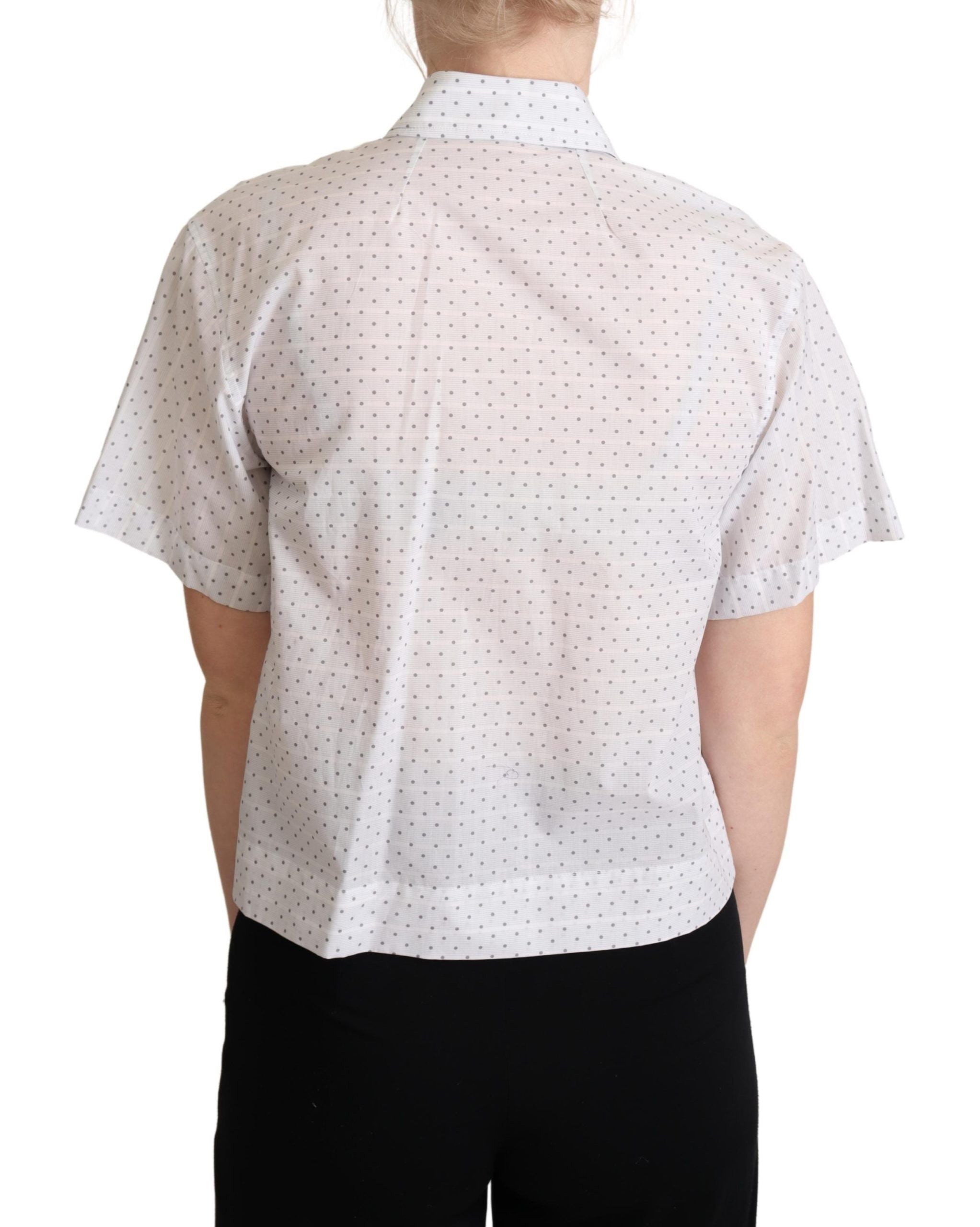 Dolce & Gabbana Elegantes Polka Dot Baumwoll-Poloshirt