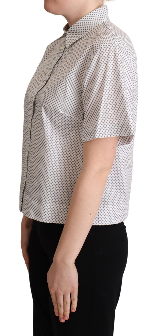 Dolce &amp; Gabbana Chic gray polka dot polo with short sleeves