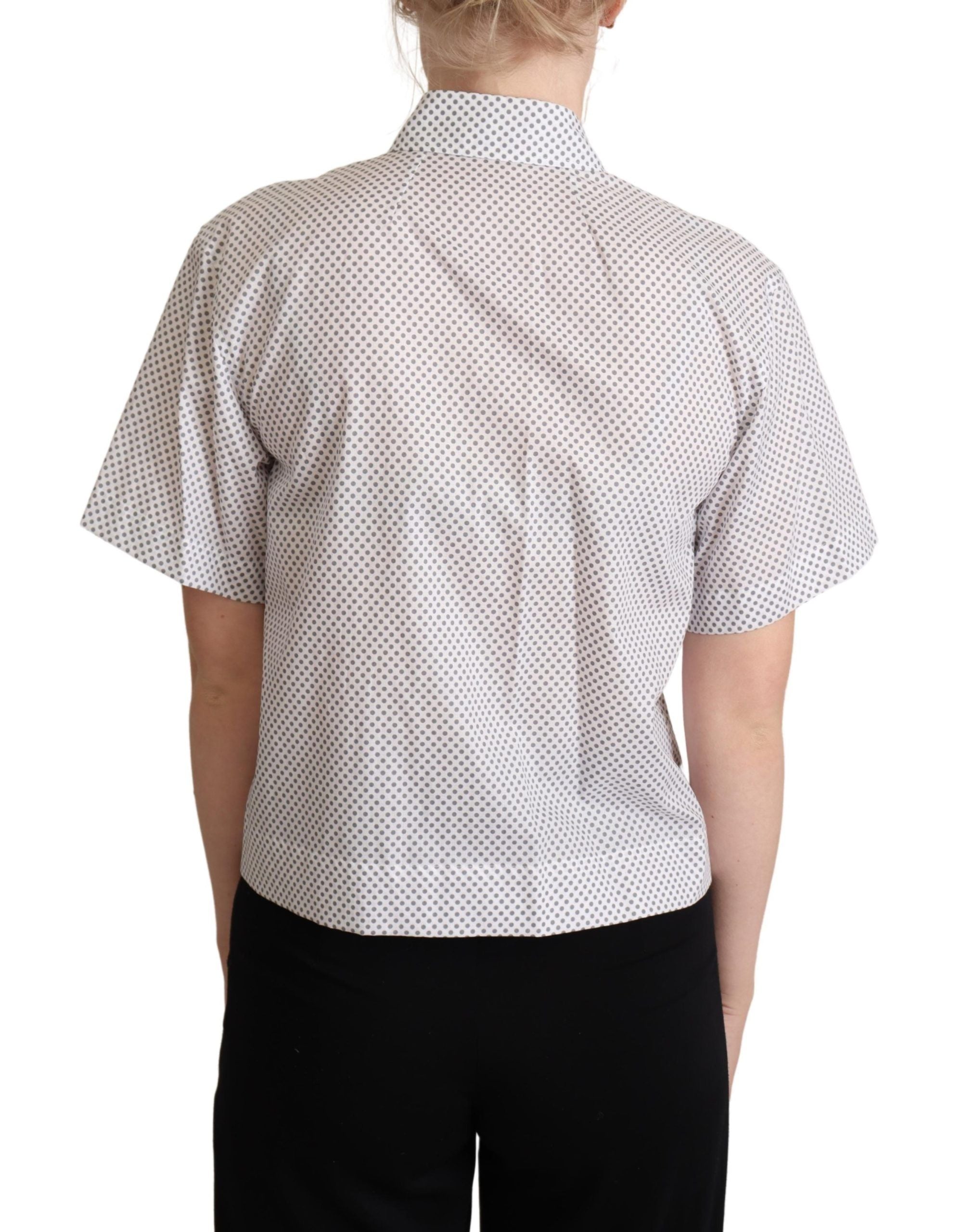 Dolce &amp; Gabbana Chic gray polka dot polo with short sleeves