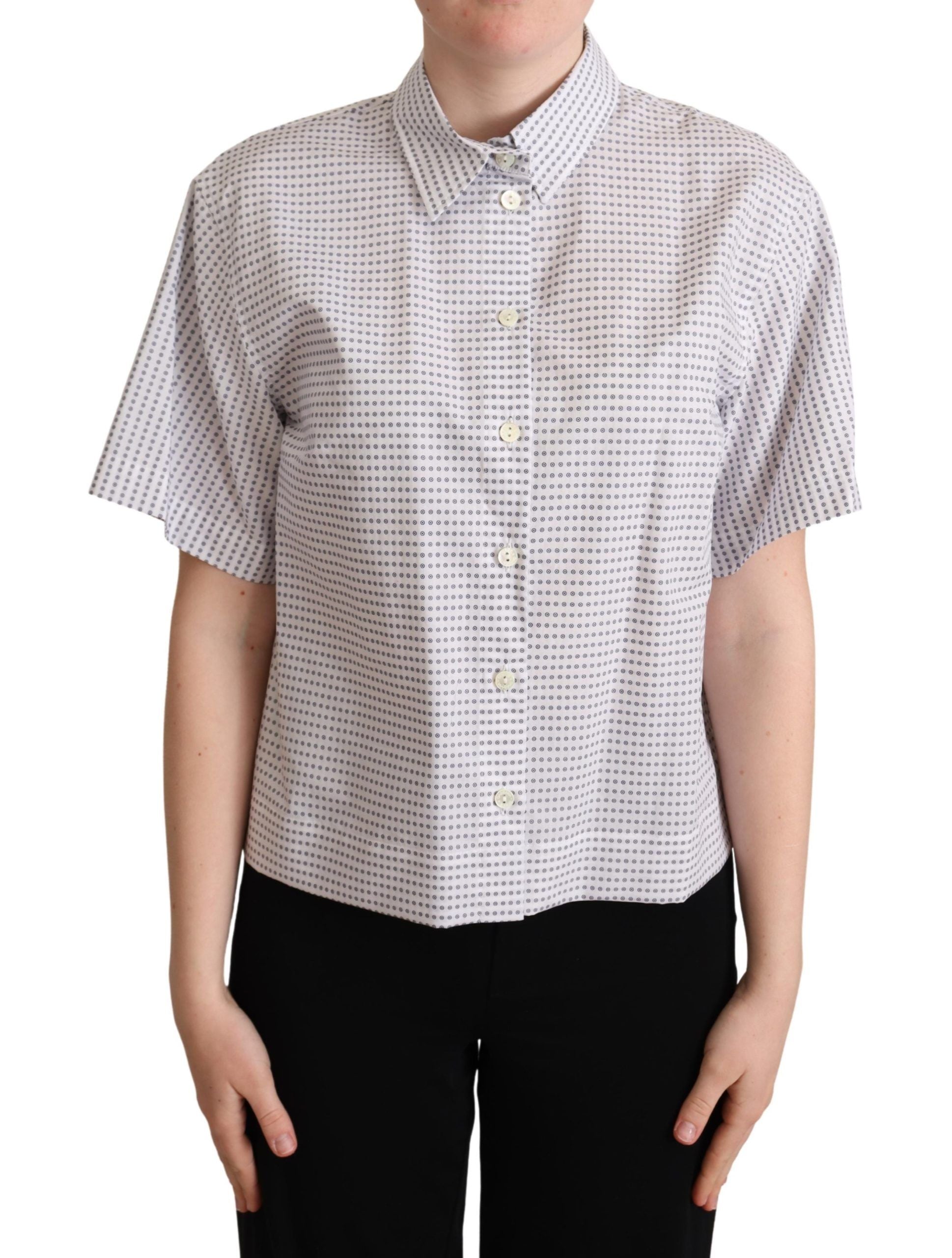 Dolce & Gabbana Elegantes Polka Dots Polo Top mit Kragen