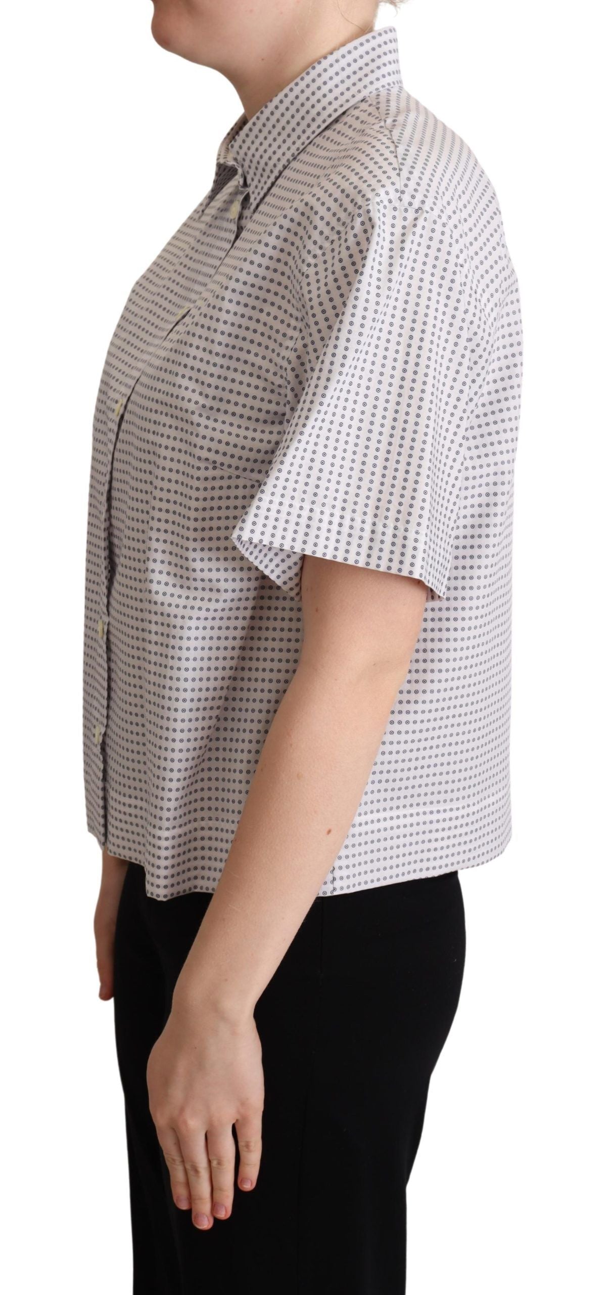 Dolce & Gabbana Elegantes Polka Dots Polo Top mit Kragen