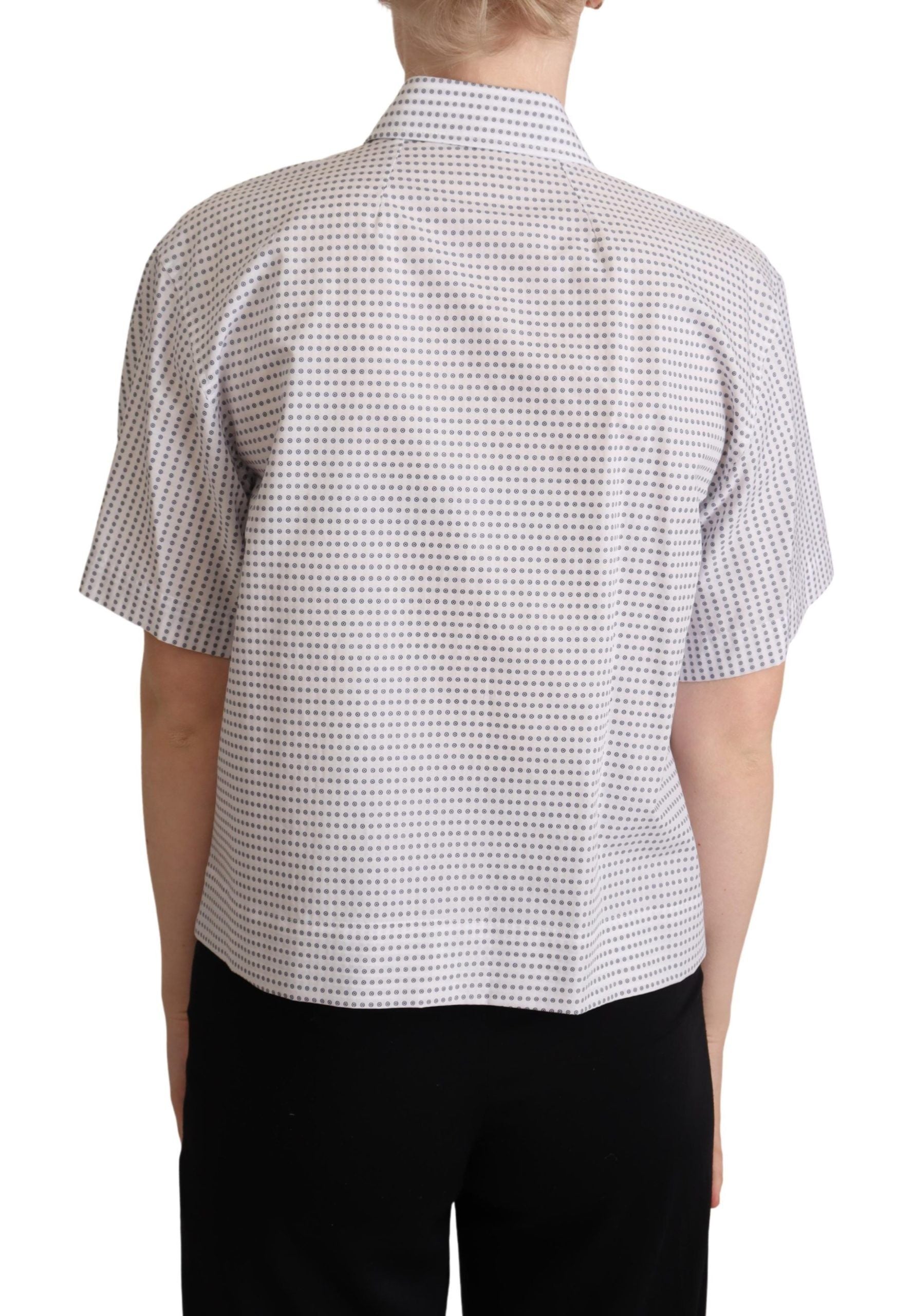 Dolce & Gabbana Elegantes Polka Dots Polo Top mit Kragen