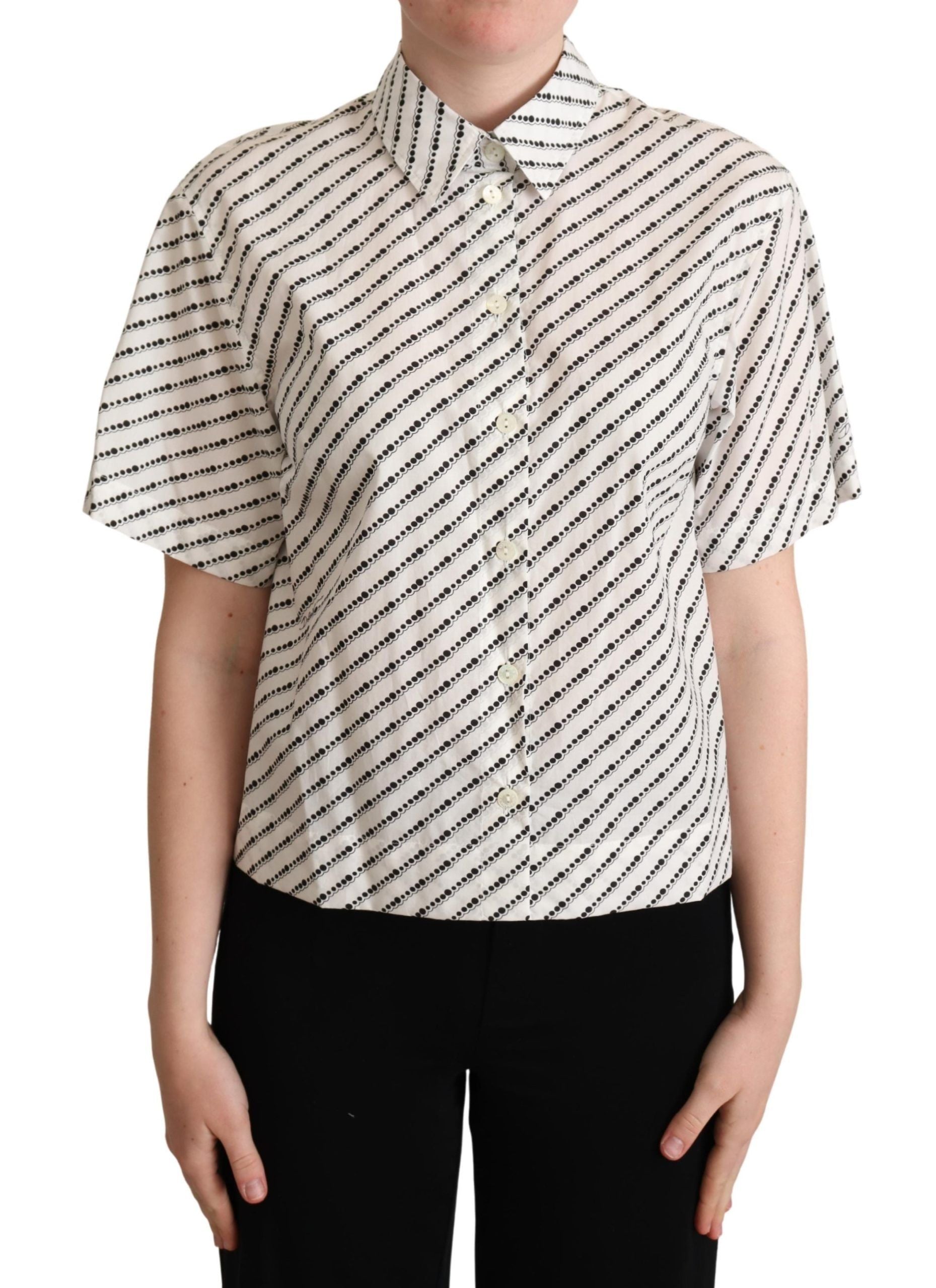 Dolce &amp; Gabbana Elegant polka dot cotton polo shirt