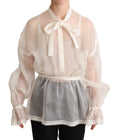 Load image into Gallery viewer, Dolce & Gabbana Elegant white Ascot blouse made of silk and cotton
