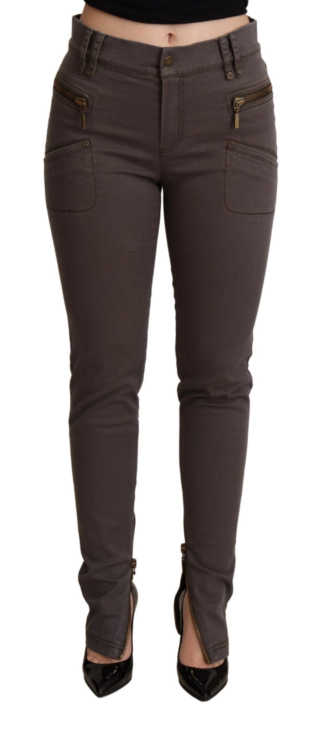 PLEIN SUD Chic brown slim-fit skinny jeans