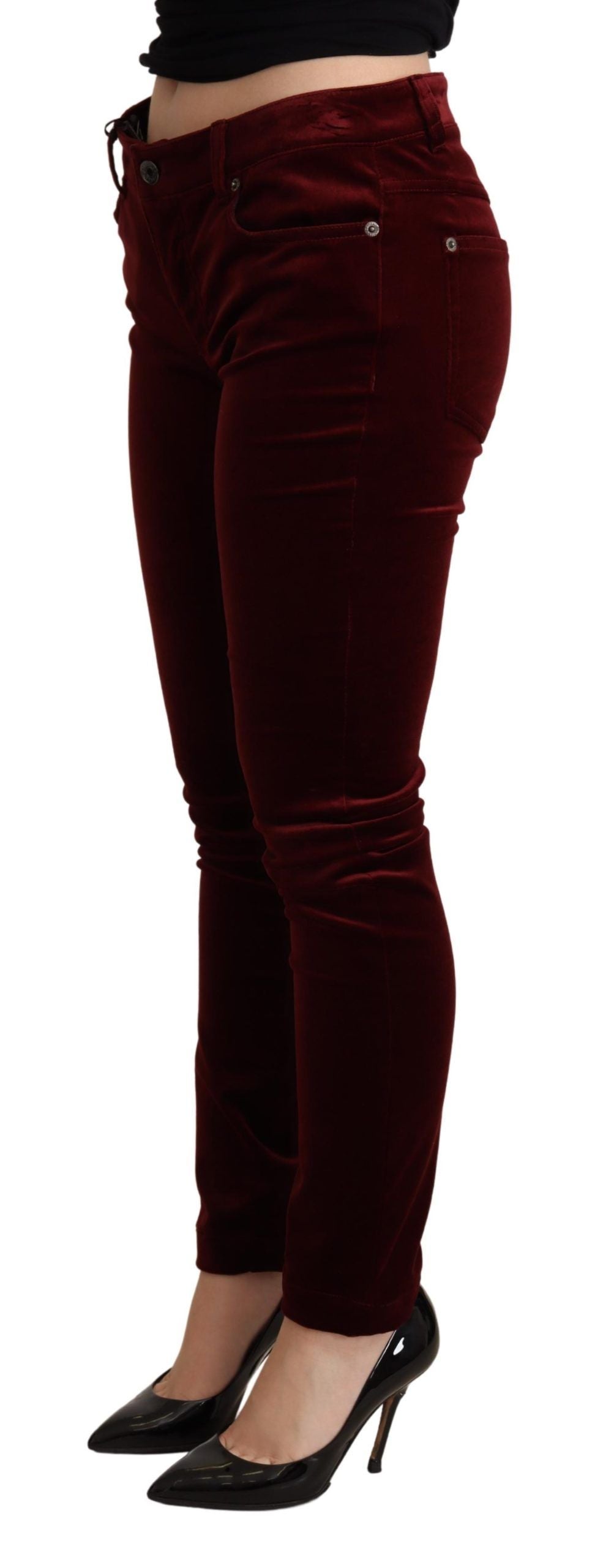 Dolce &amp; Gabbana Exquisite Burgundy Skinny Pants