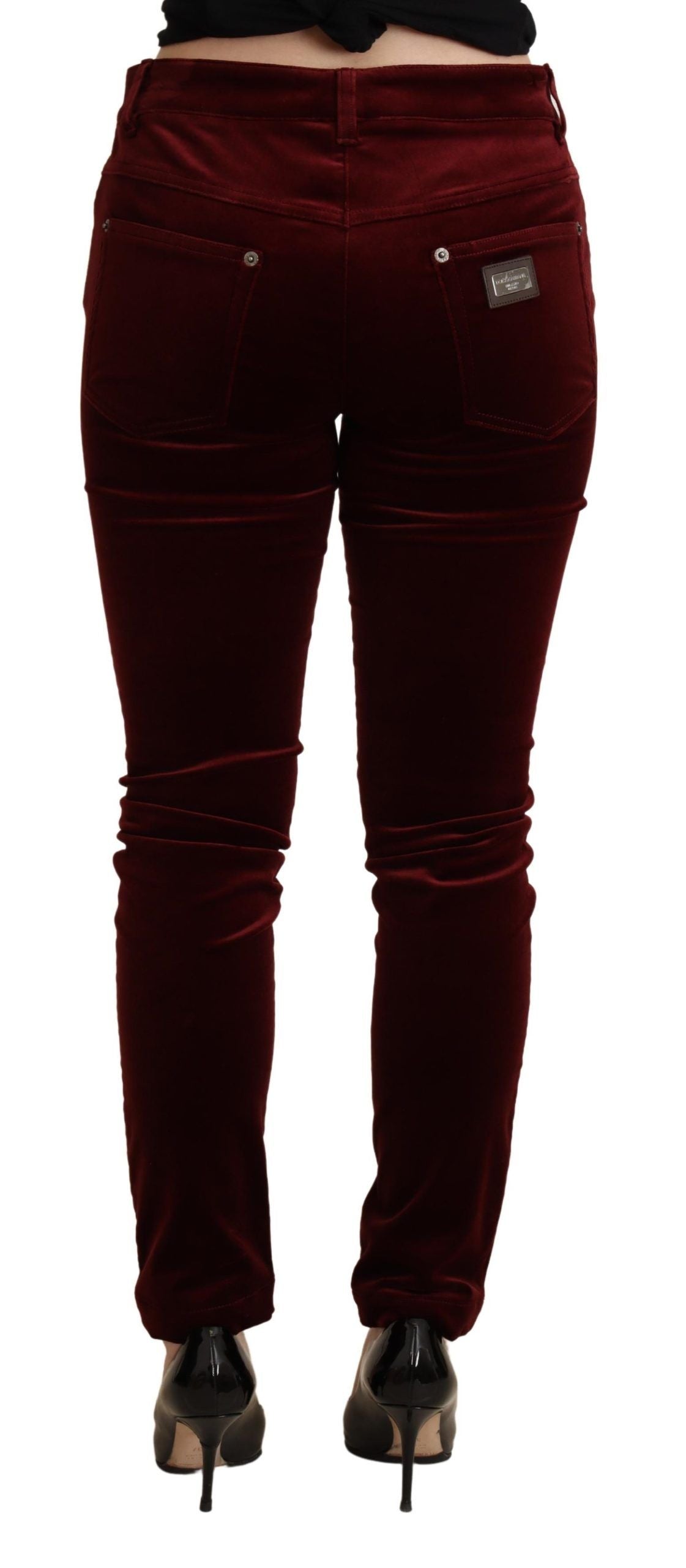 Dolce &amp; Gabbana Exquisite Burgundy Skinny Pants